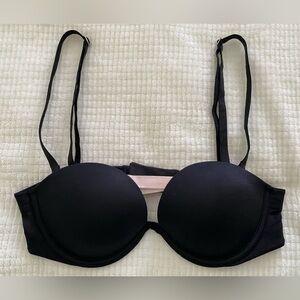 RARE Victoria’s Secret PINK Wear Everywhere Multi-Way Push-Up Bra in Bla…